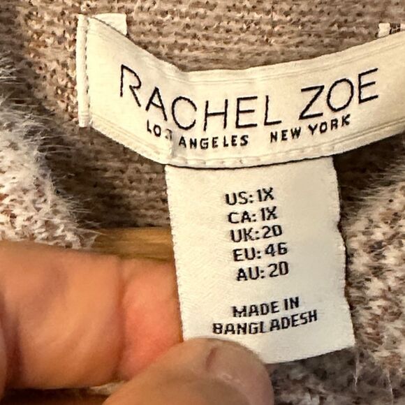 Rachel Zoe Tan and Cream Plaid Utility Jacket 1X NEW with Tag - Picture 3 of 12